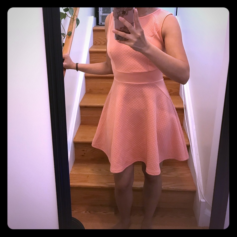 Stretchy textured A-line dress